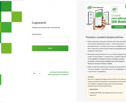 Bankowość internetowa SGB24