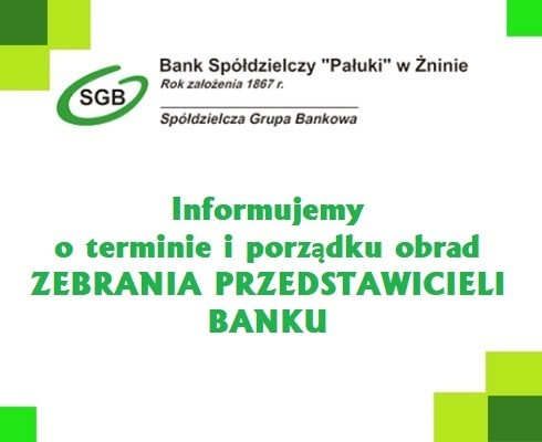 Zebrania przedstawicieli Banku 2026